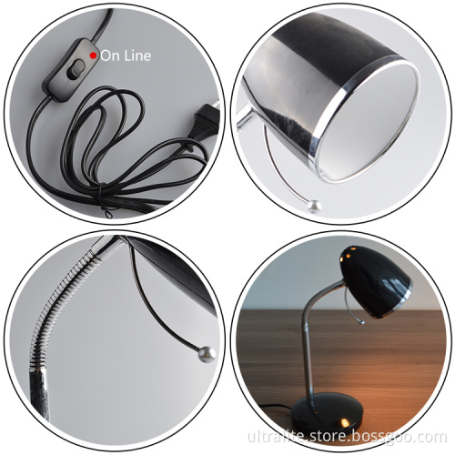 Lite Metal Desk Lamp Flexible Neck Eye-care Base Lamp For Student On Line Switch